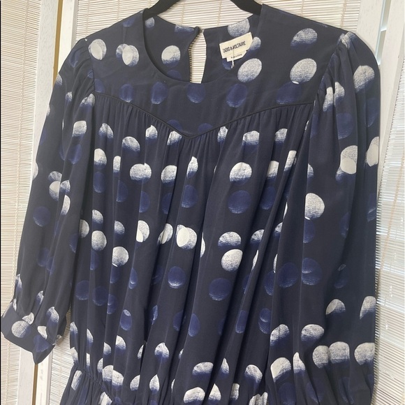 Zadig & Voltaire Rooka Dots Marine Dress Size XS NWT - Picture 3 of 13